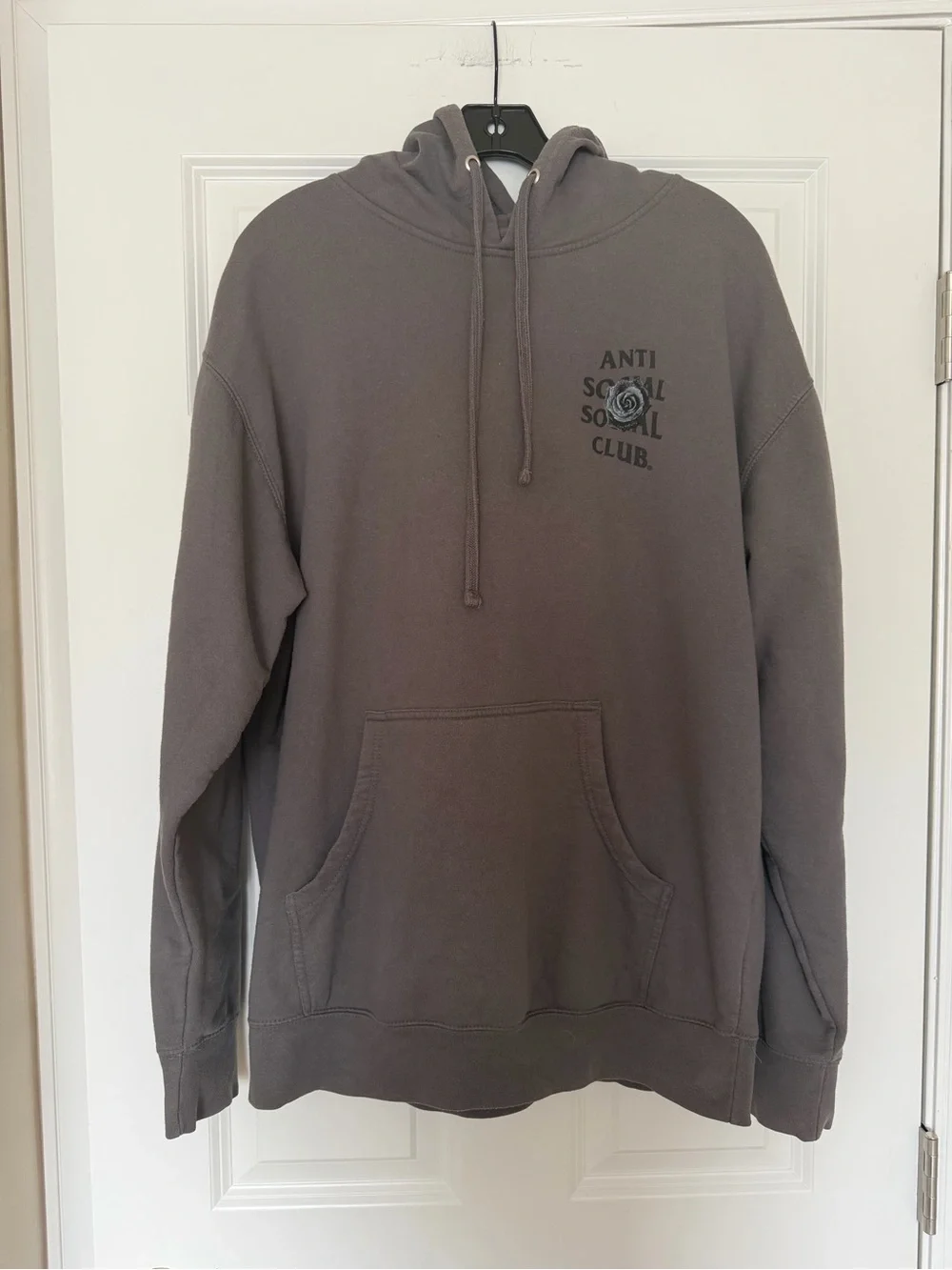 Anti Social Social Club Bat Emoji Hoodie 'Charcoal'- Size Large